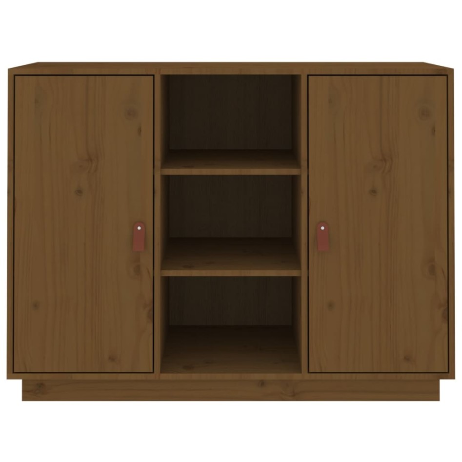 Aparador de madera maciza de pino marrón miel 100x40x75