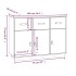 Aparador de madera maciza de pino gris 100x40x75