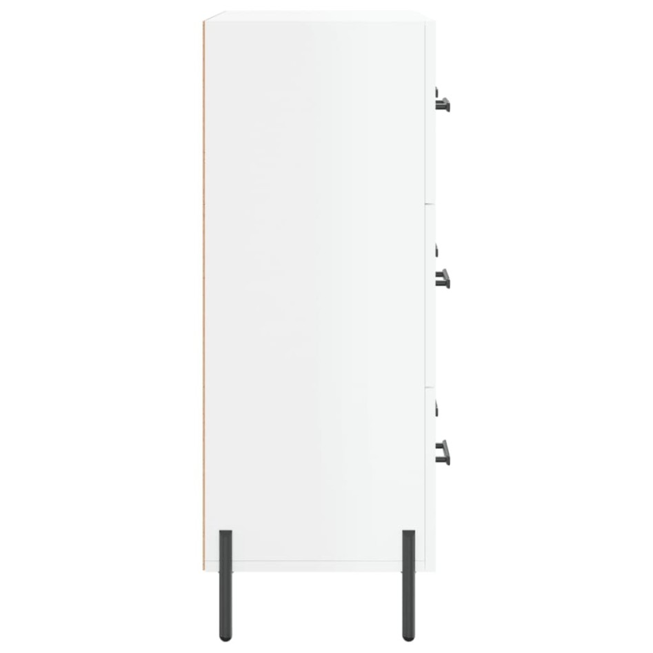 Aparador de madera contrachapada blanco brillante 69,5x34x90