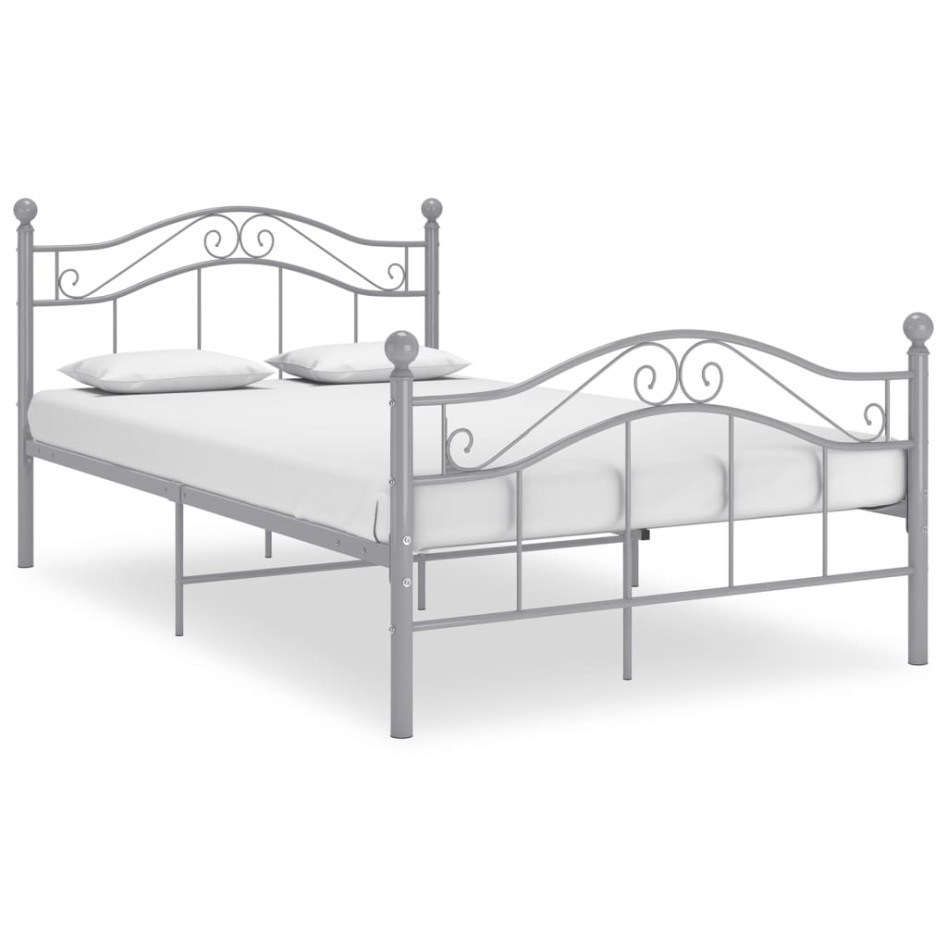 Estructura de cama de metal gris 120x200