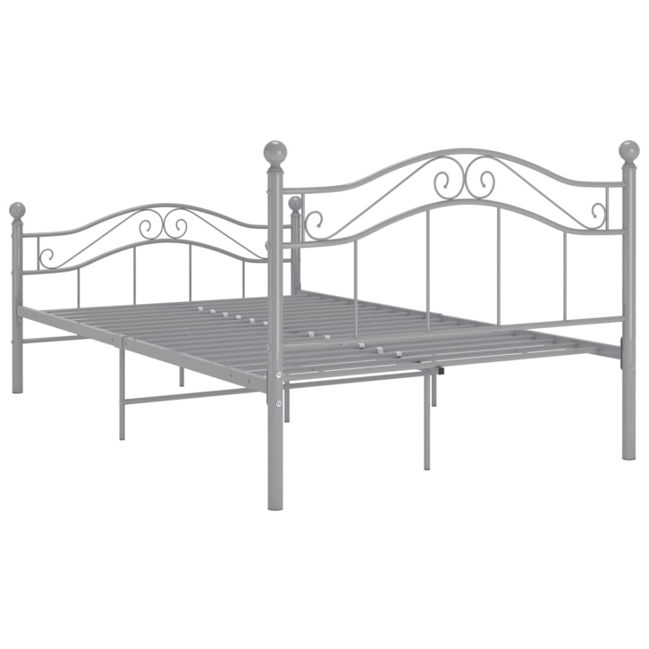 Estructura de cama de metal gris 120x200