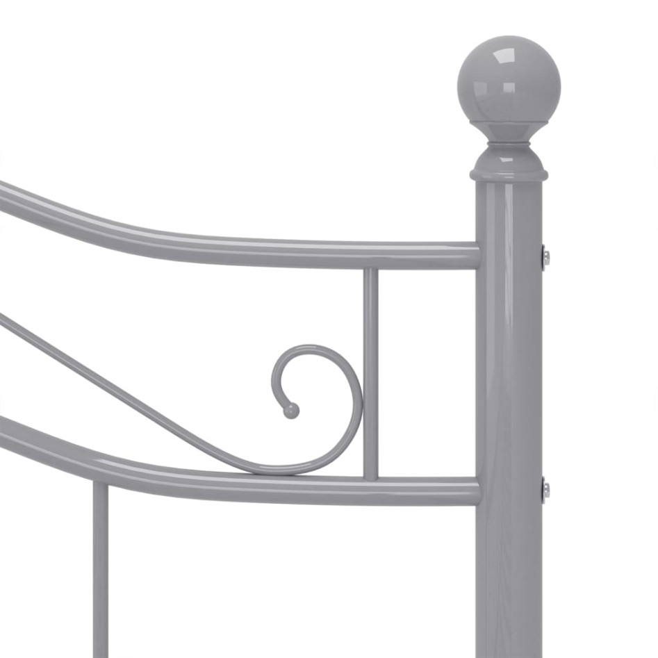 Estructura de cama de metal gris 120x200