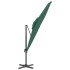 Sombrilla colgante de doble techo verde 400x300