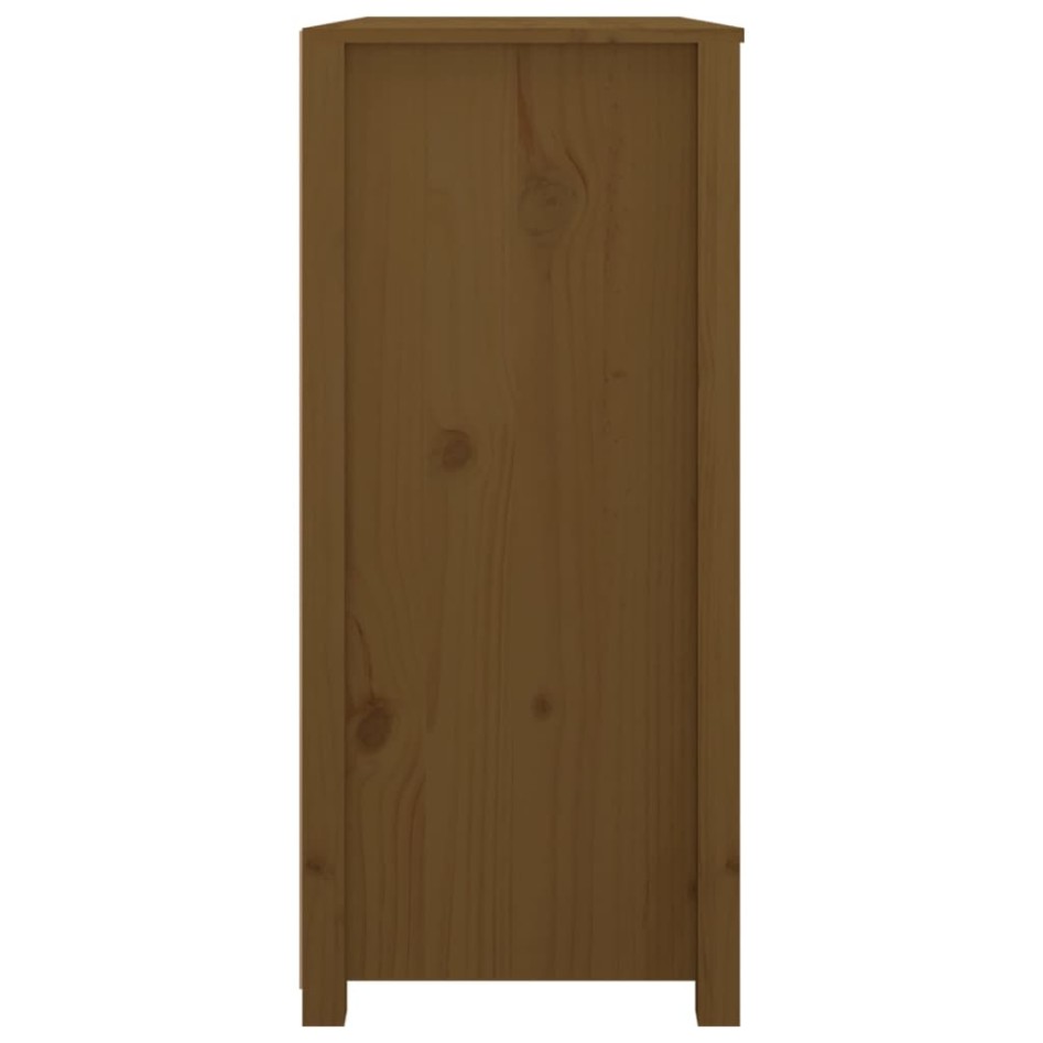 Armario auxiliar madera maciza de pino marrón miel 100x40x90