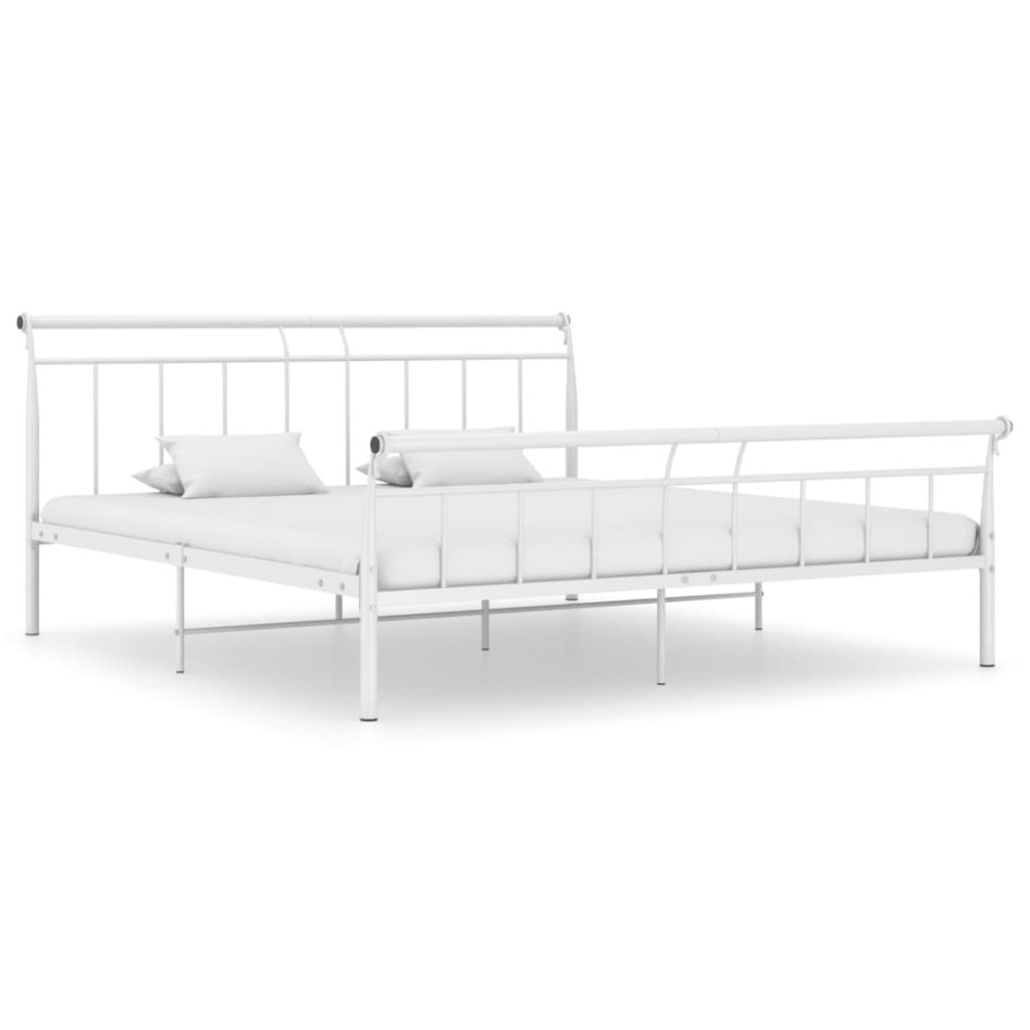 Estructura de cama de metal blanca 160x200