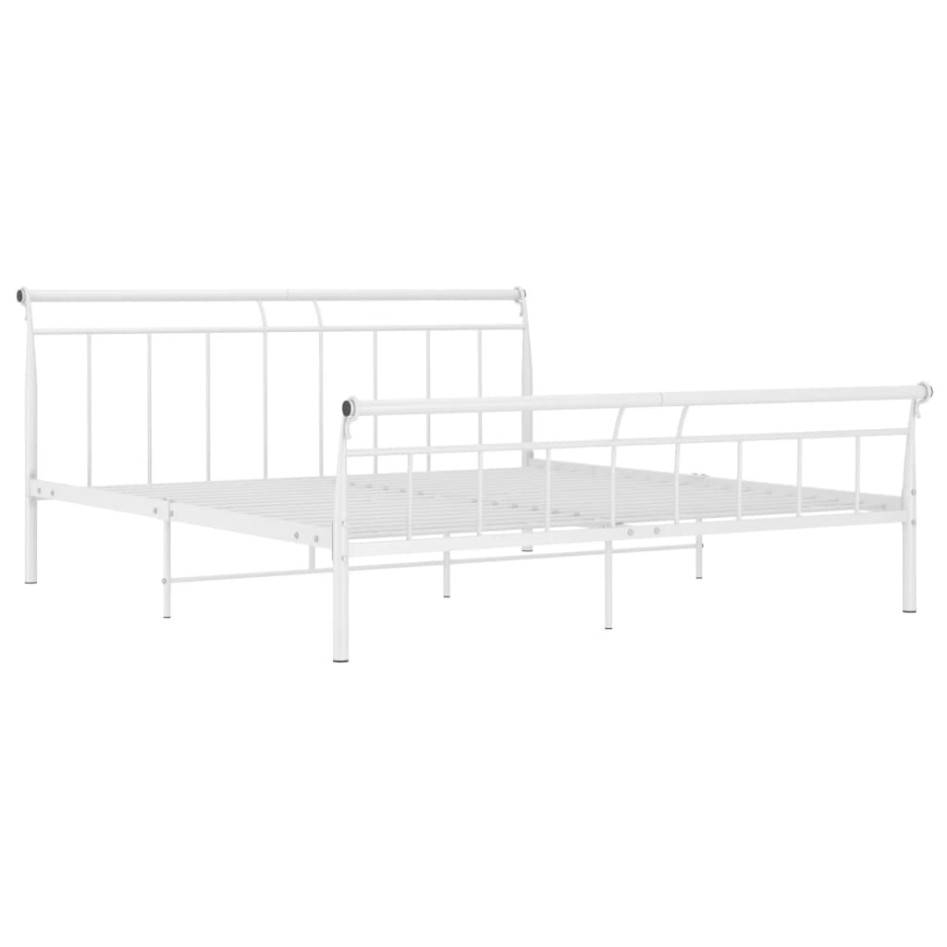 Estructura de cama de metal blanca 160x200