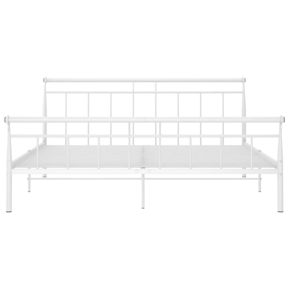 Estructura de cama de metal blanca 160x200