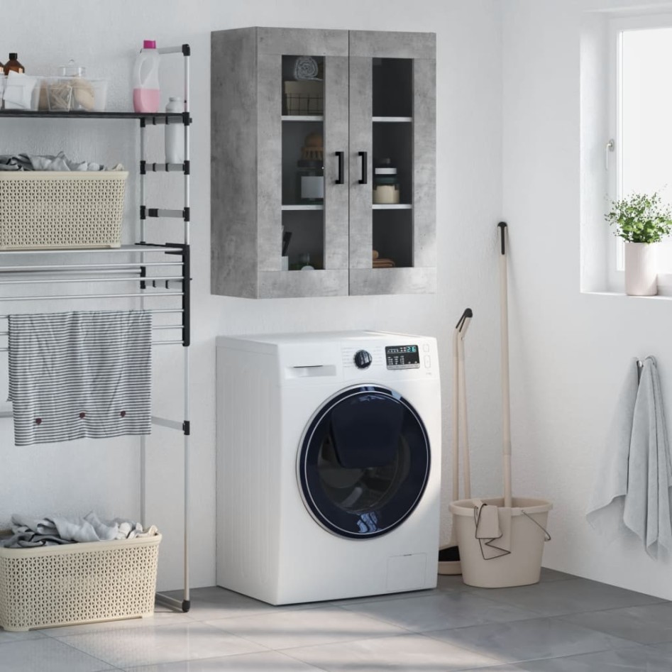 Armario de pared gris hormigón 69,5x34x90