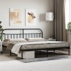 Estructura de cama con cabecero metal negro 200x200 cm