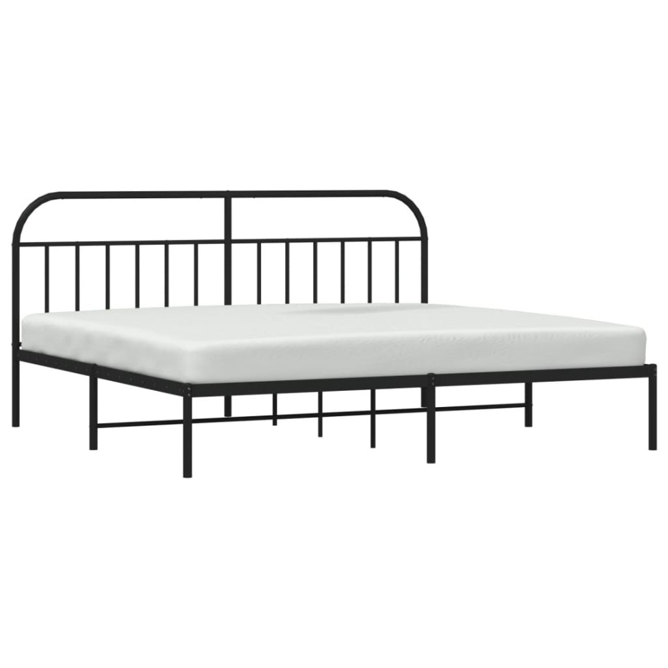 Estructura de cama con cabecero metal negro 200x200