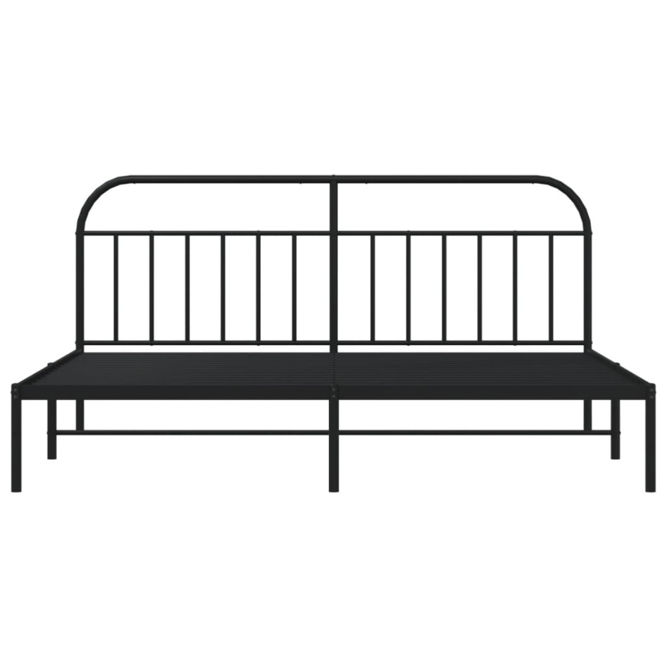Estructura de cama con cabecero metal negro 200x200