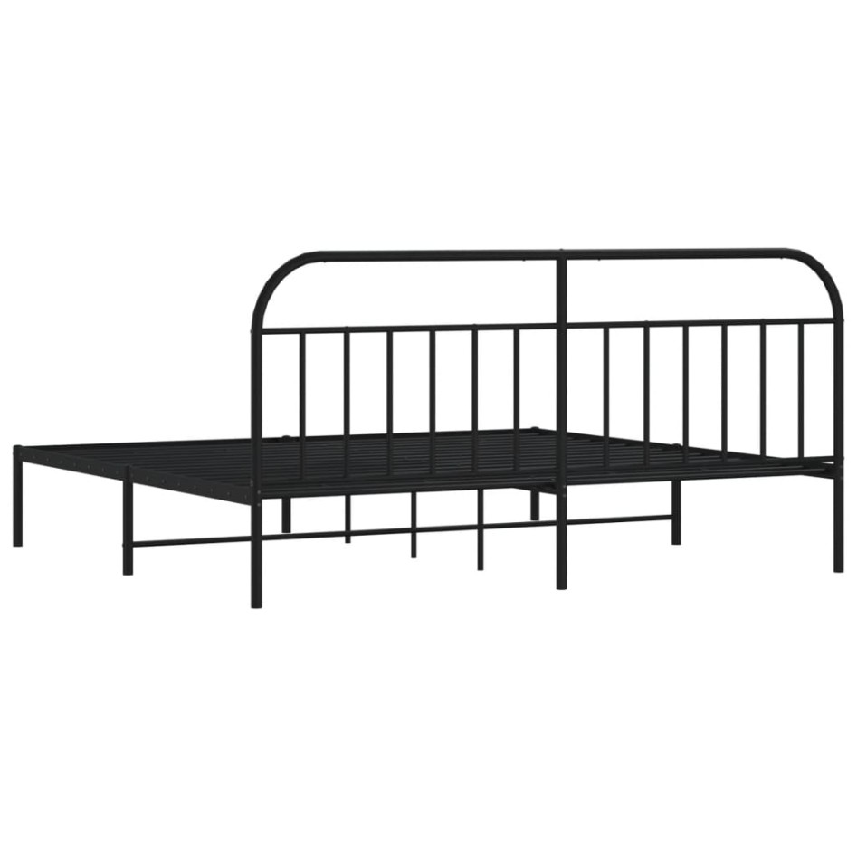 Estructura de cama con cabecero metal negro 200x200