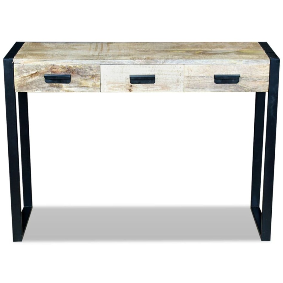Mesa consola con 3 cajones madera maciza de mango 110x35x78