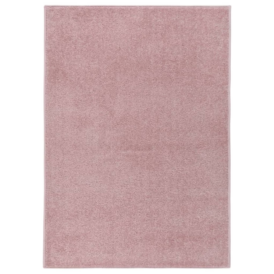 Alfombra de pelo corto rosa 240x340