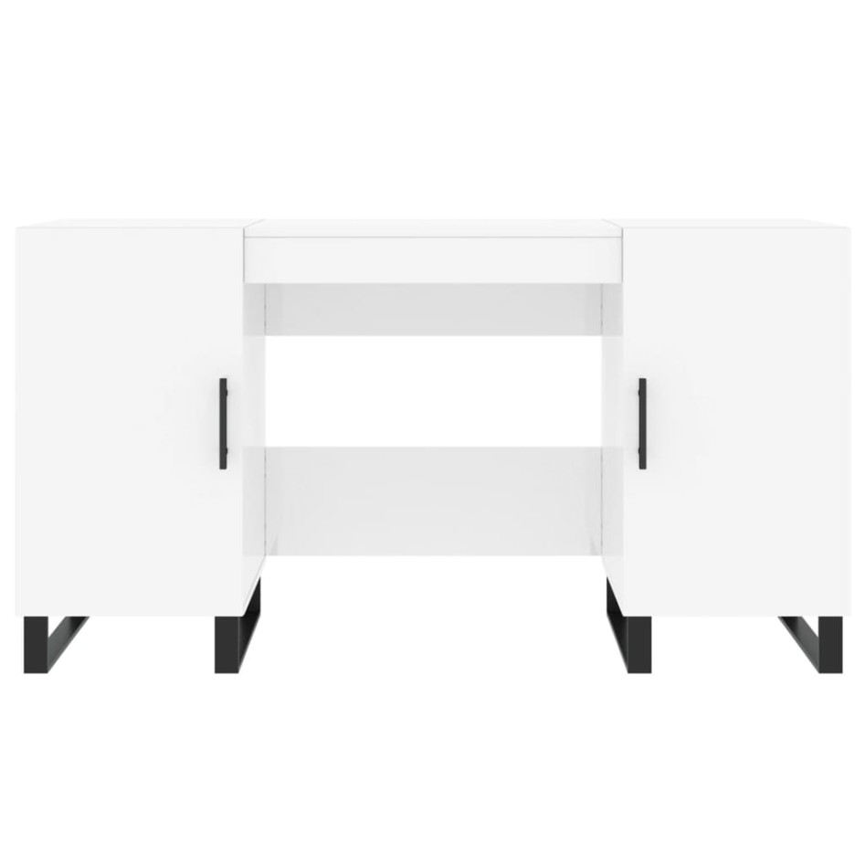 Escritorio madera contrachapada blanco brillante 140x50x75