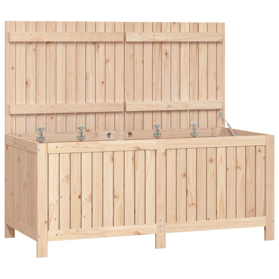 Caja de almacenaje jardín madera maciza de pino 147x68x64