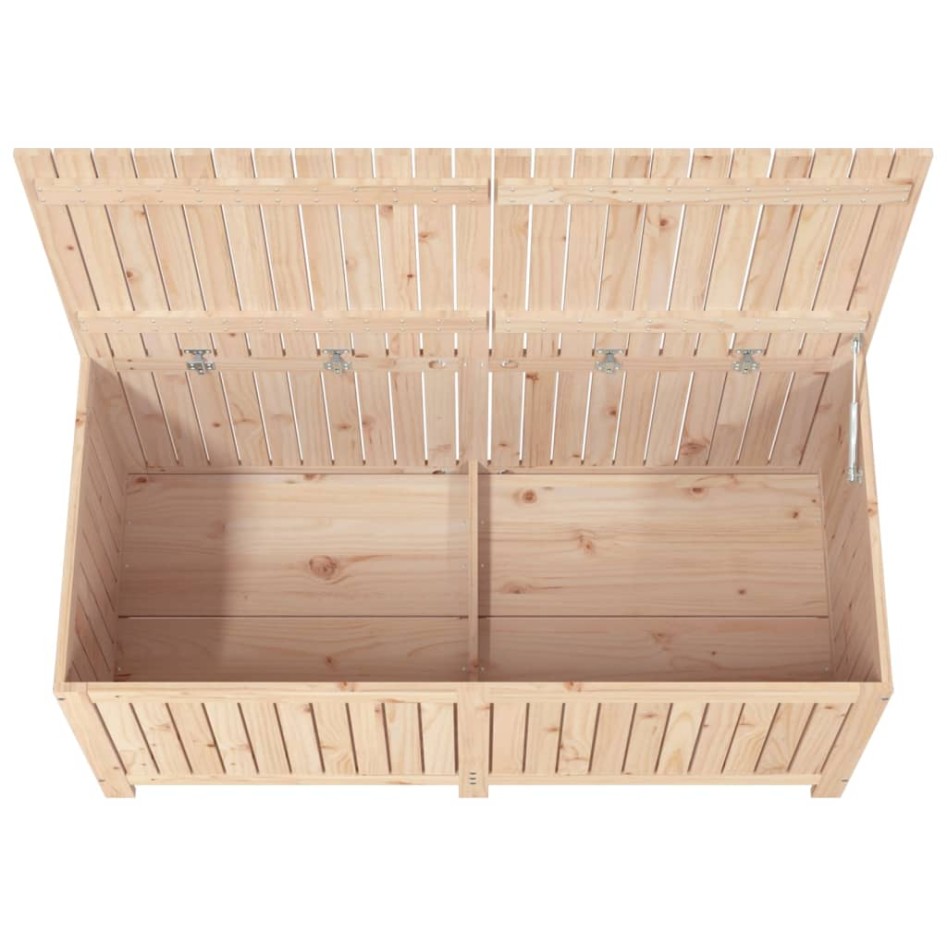 Caja de almacenaje jardín madera maciza de pino 147x68x64