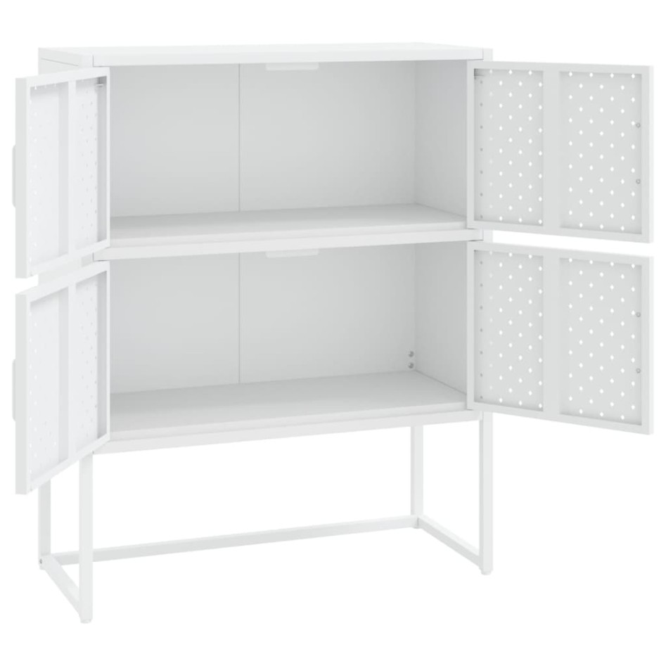 Aparador de acero blanco 80x35x100