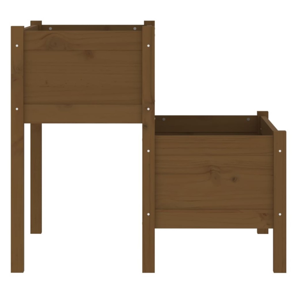 Jardinera de madera maciza de pino marrón miel 84,5x84x75