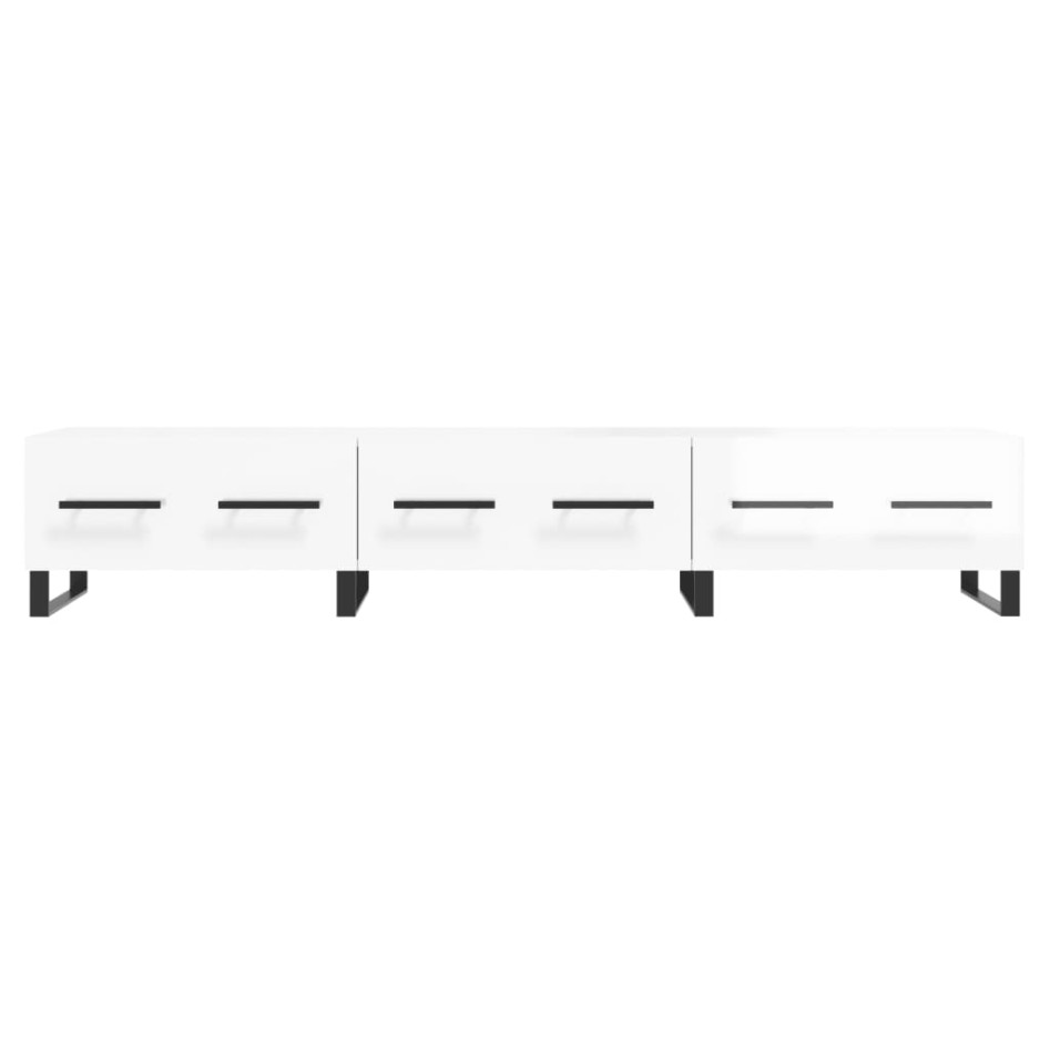 Mueble de TV madera de ingeniería blanco brillo 150x36x30