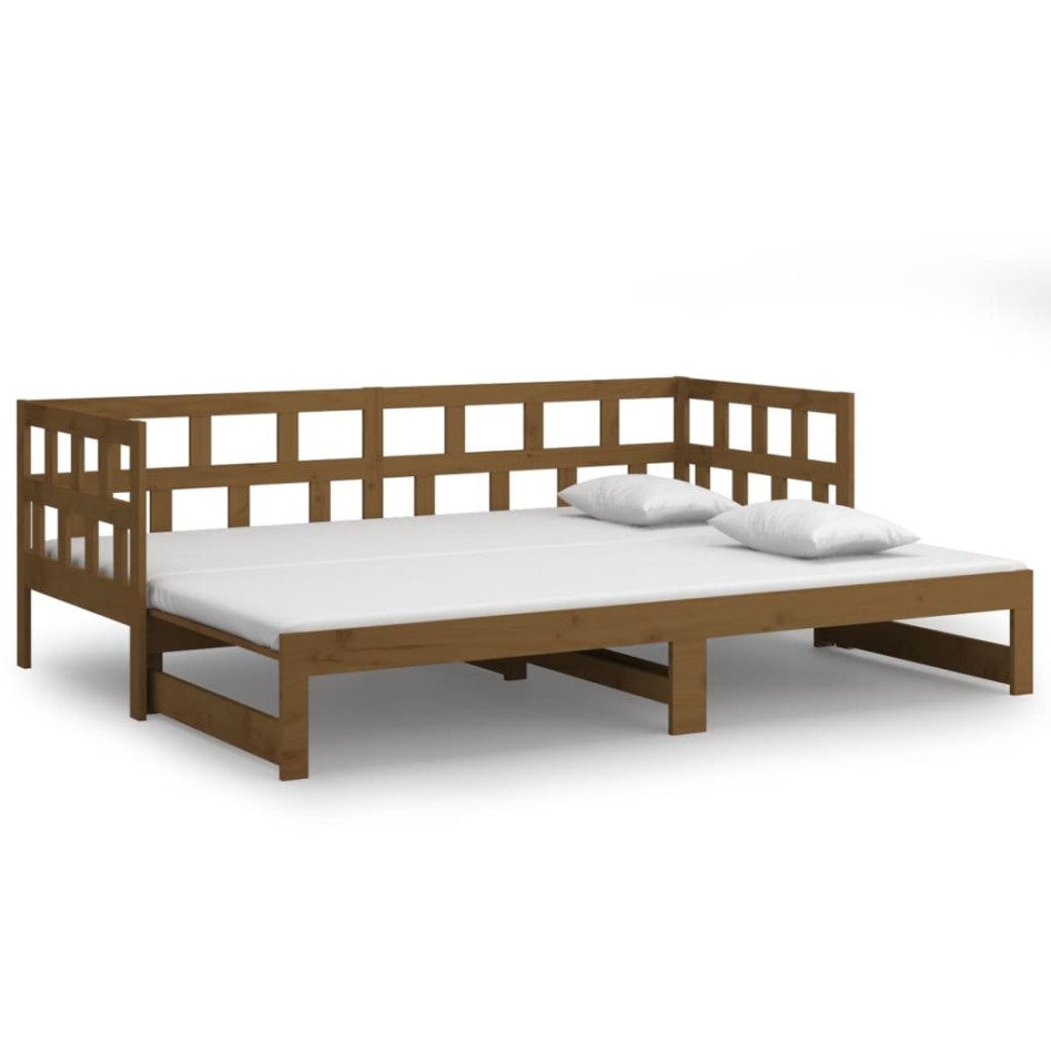 Sofá cama extraíble madera maciza pino marrón miel