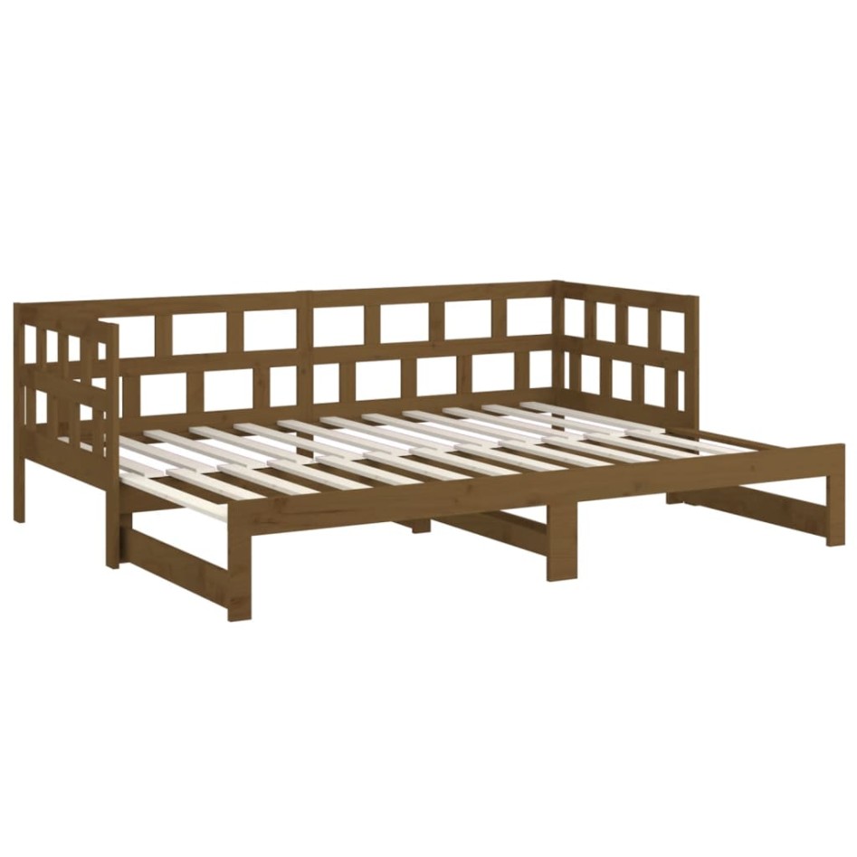 Sofá cama extraíble madera maciza pino marrón miel