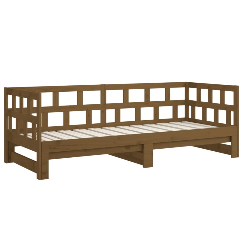 Sofá cama extraíble madera maciza pino marrón miel