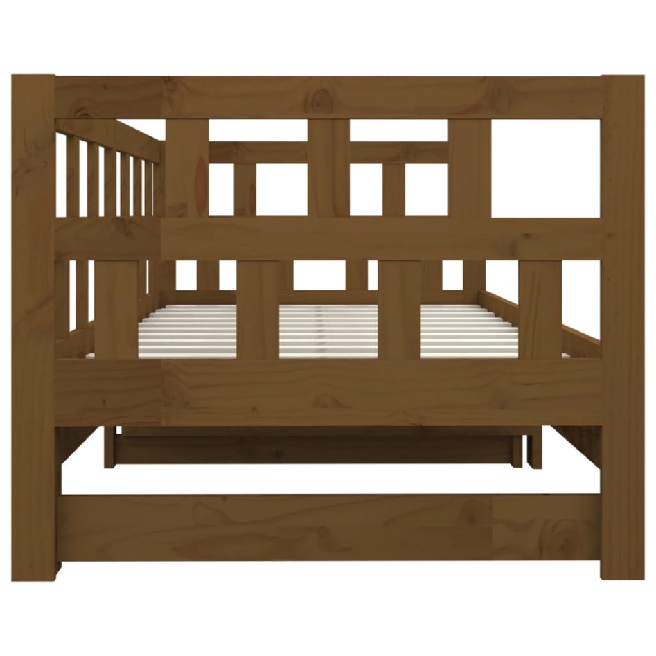 Sofá cama extraíble madera maciza pino marrón miel