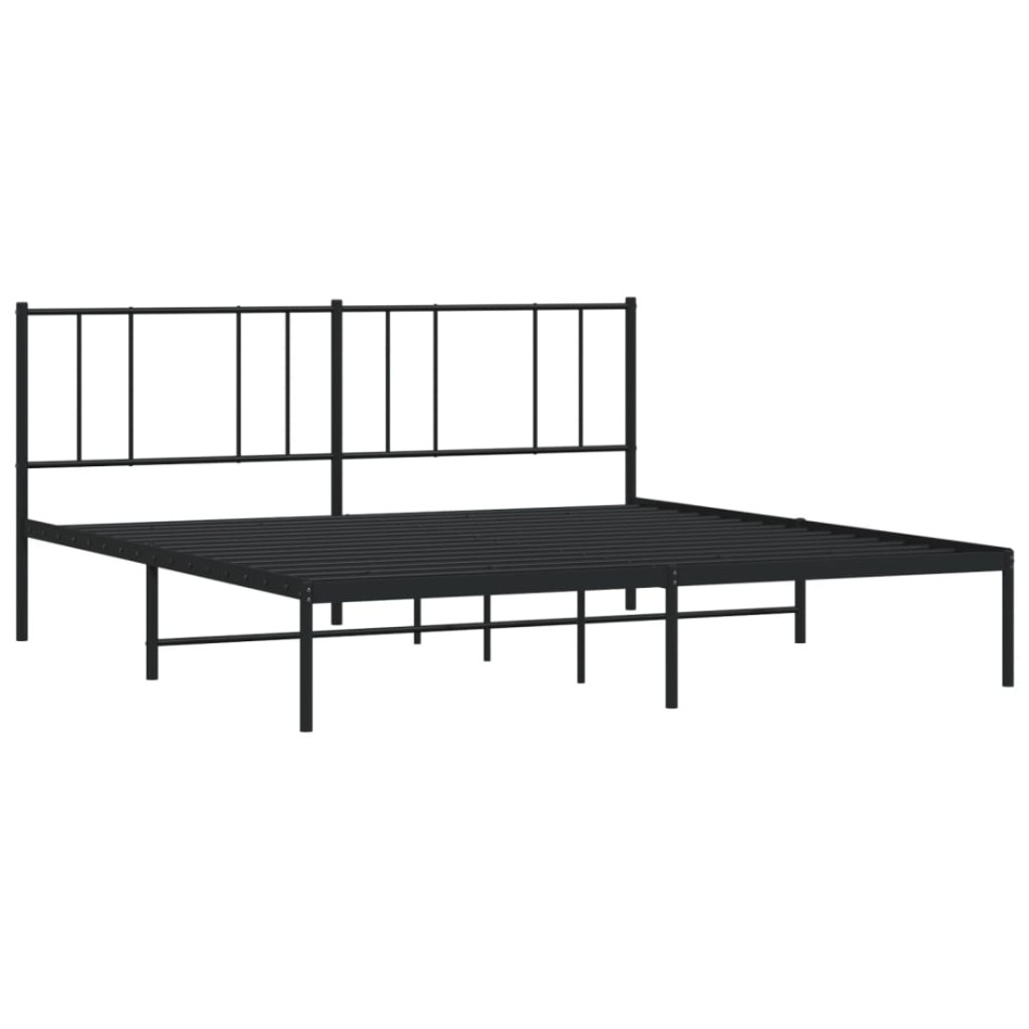 Estructura de cama con cabecero metal negro 200x200