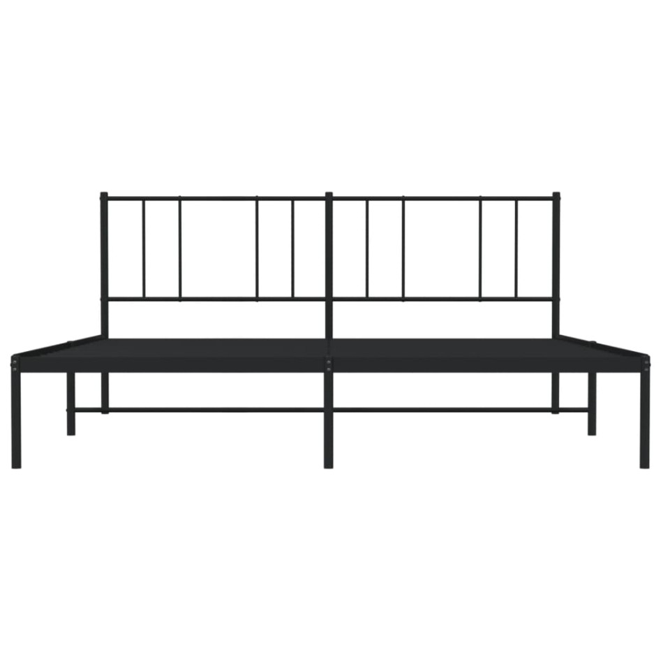 Estructura de cama con cabecero metal negro 200x200