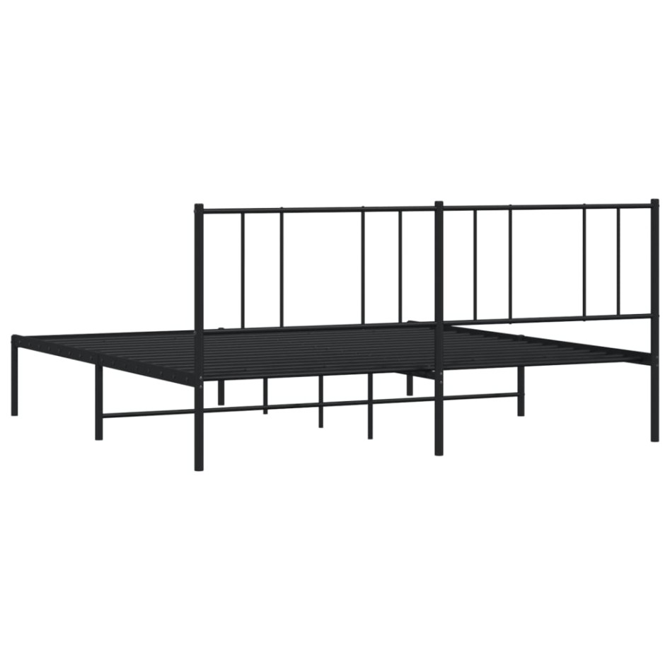 Estructura de cama con cabecero metal negro 200x200