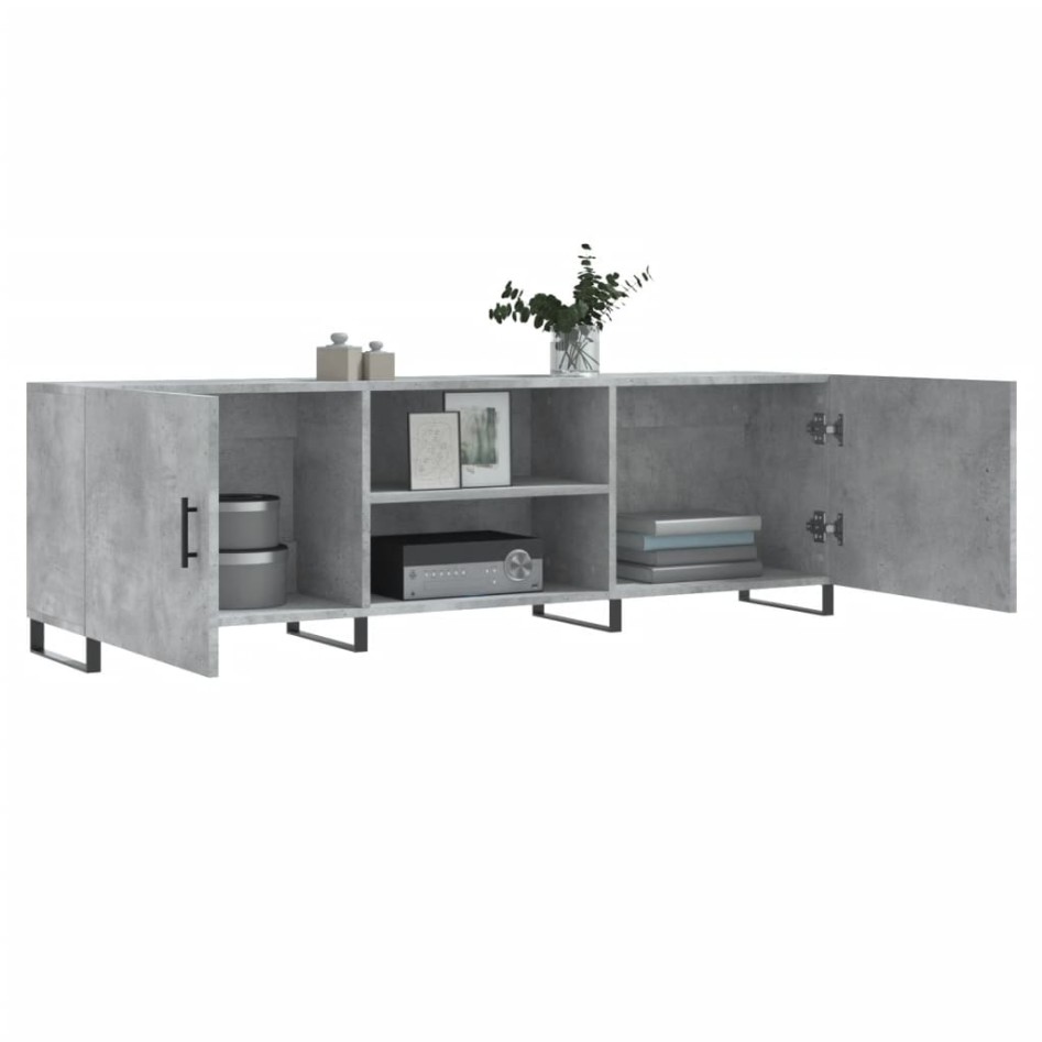 Mueble de TV madera de ingeniería gris hormigón 150x30x50