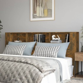 Mueble cabecero color roble ahumado 220x18,5x104,5