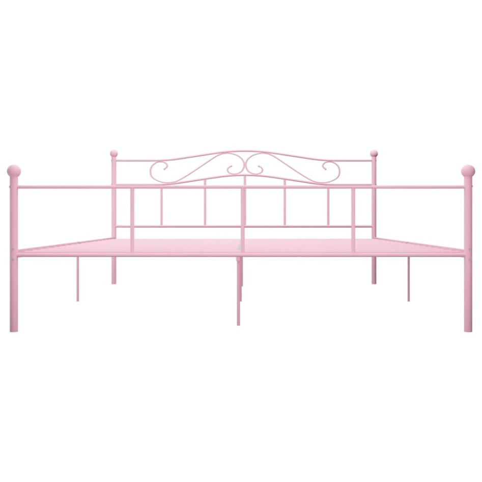 Estructura de cama de metal rosa 180x200
