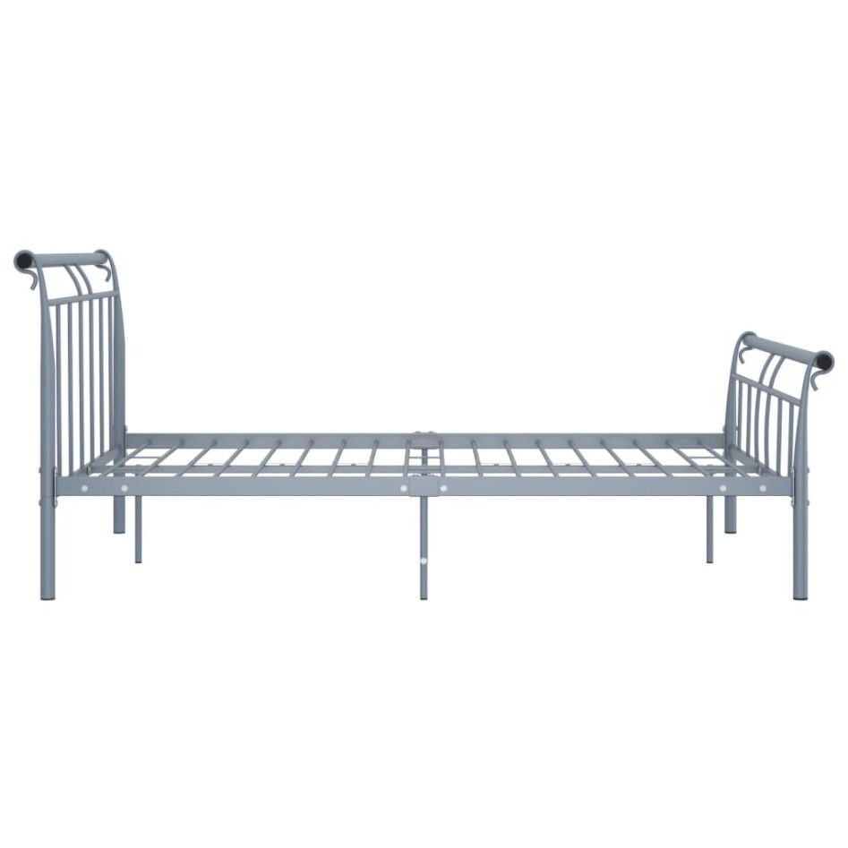 Estructura de cama de metal gris 140x200