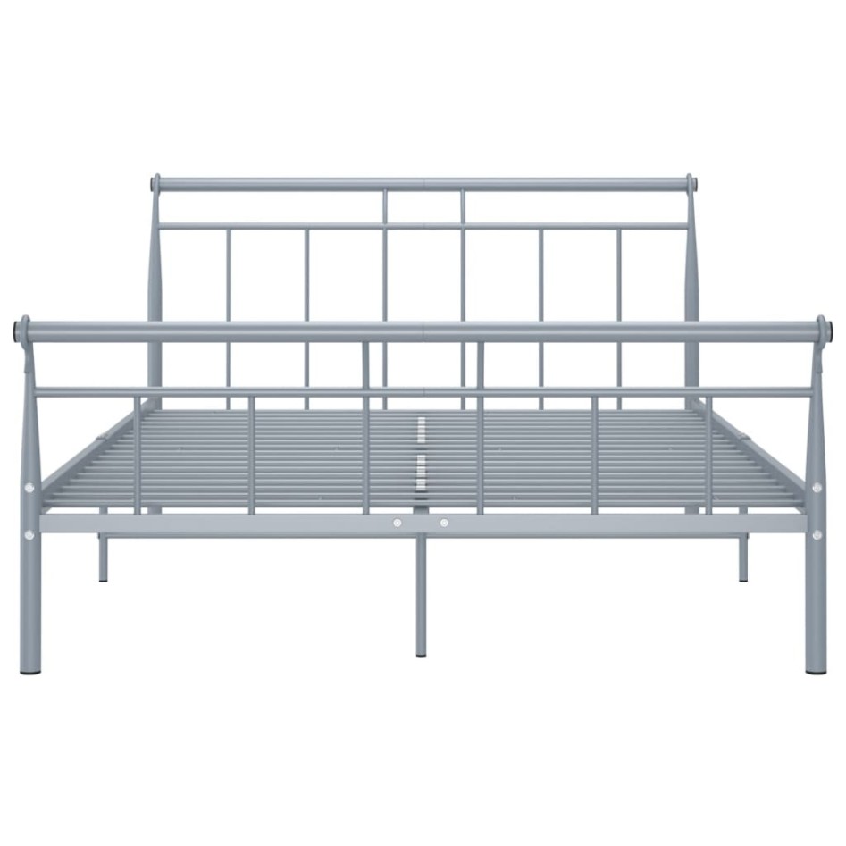 Estructura de cama de metal gris 140x200