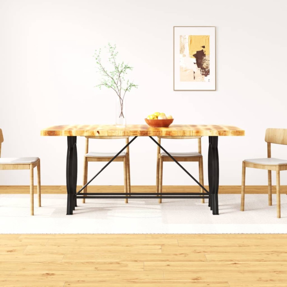 Mesa de salón comedor de madera maciza de mango rugosa 180