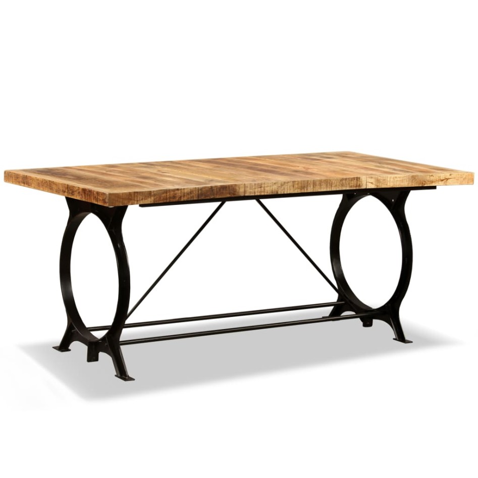 Mesa de salón comedor de madera maciza de mango rugosa 180