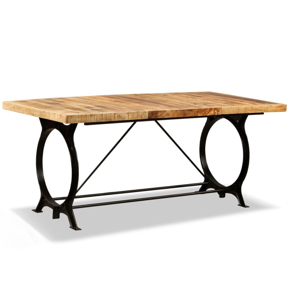 Mesa de salón comedor de madera maciza de mango rugosa 180