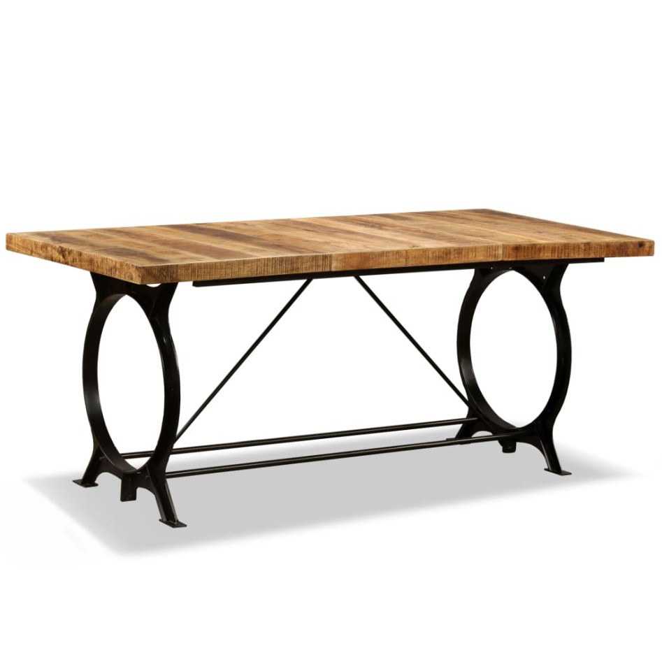 Mesa de salón comedor de madera maciza de mango rugosa 180