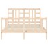Estructura de cama con cabecero madera maciza 160x200