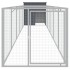 Caseta perros con corral acero galvanizado gris 110x609x110
