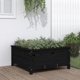 Jardinera madera maciza de pino negro 82,5x82,5x39