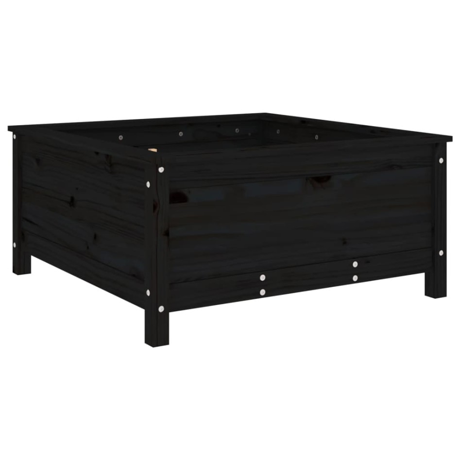 Jardinera madera maciza de pino negro 82,5x82,5x39