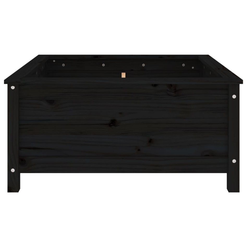 Jardinera madera maciza de pino negro 82,5x82,5x39