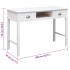 Escritorio de madera maciza de Paulownia blanco 108x45x76