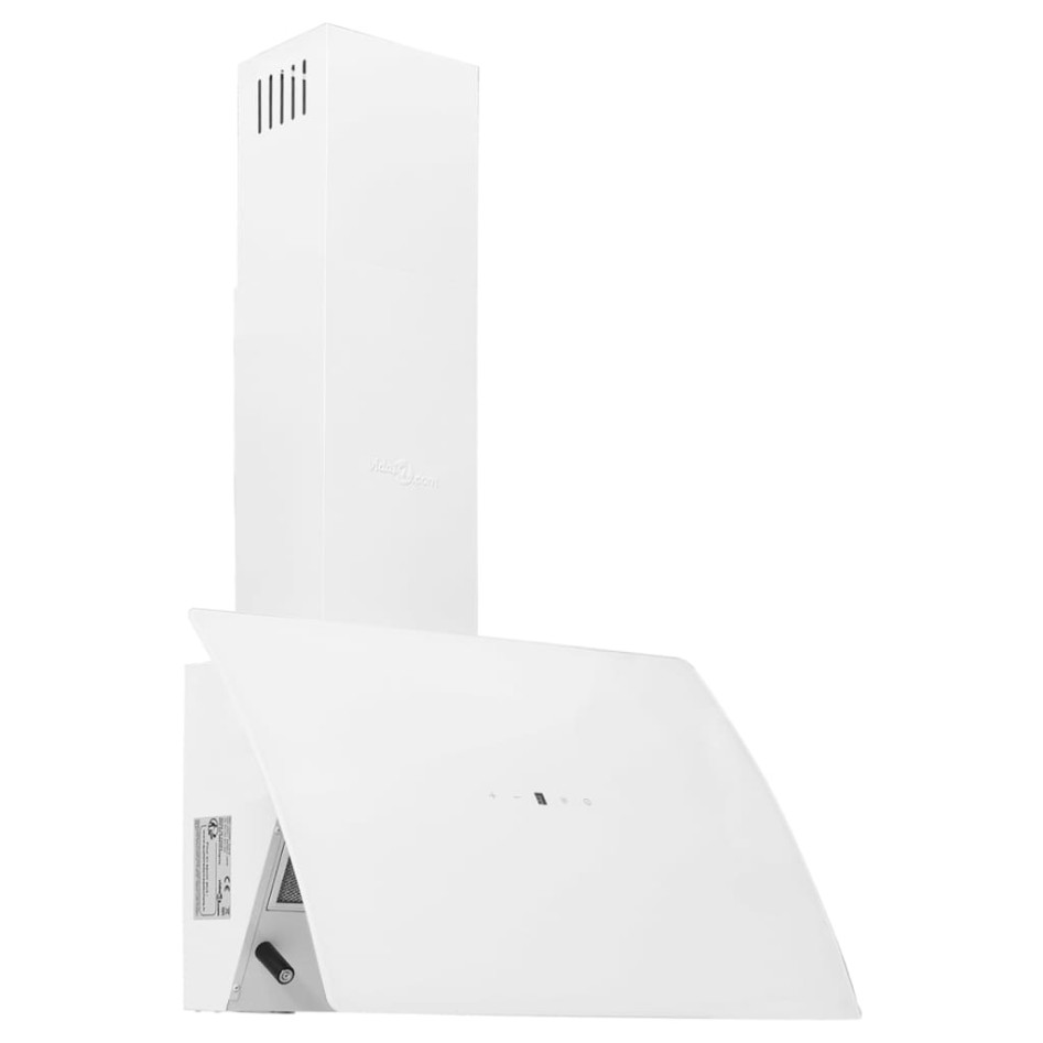 Campana extractora de pared acero vidrio templado blanco 60