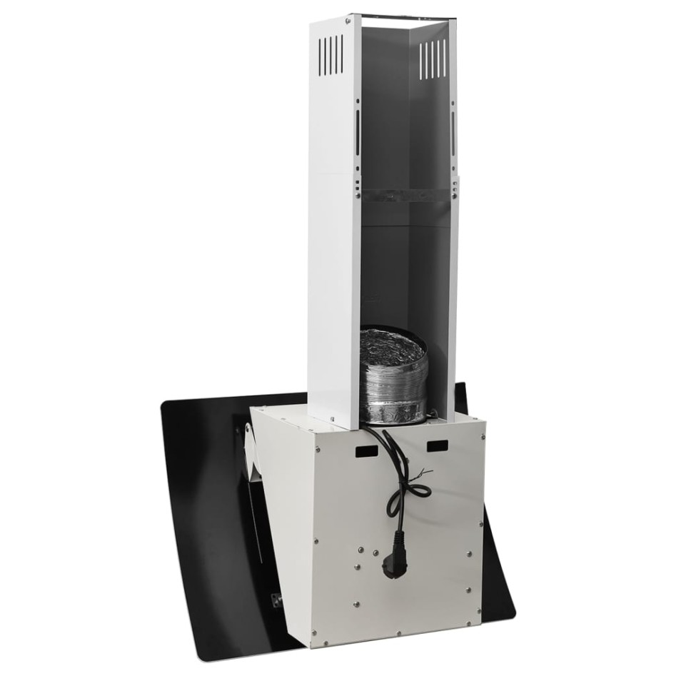 Campana extractora de pared acero vidrio templado blanco 60