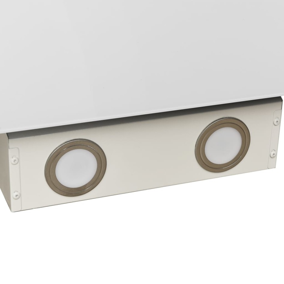 Campana extractora de pared acero vidrio templado blanco 60