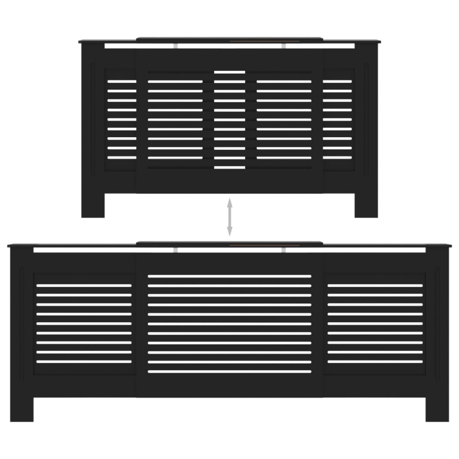 Cubierta para radiador MDF negro 205